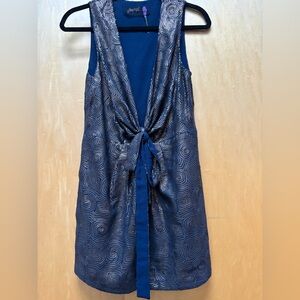 Free People Navy and Gold Embellished Dress